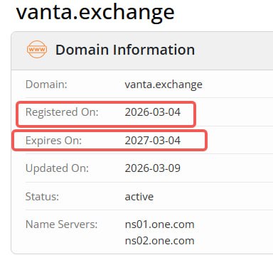 KuzuProducerZ's tweet photo. Vanta @Vanta_exchange のドメイン情報を見ると1年間しか取得されてないのも多少気になる。
DeFiやDEXで長期運営を本気で考えているチームは、3〜10年まとめて取得しているケースも少なくない。
詐欺サイトも1年登録が非常に多いため、「1年だから怪しい」とまでは言えないものの…

それともう一つ気になった点
https://t.co/qchAnSssTvは「格安・初心者向けホスティング」サービス
スタートアップらしいといえばそうなんだけど
「CloudflareでもAWS Route 53でもなく、https://t.co/qchAnSssTvを使ってるんだ」って感じ
数十億円規模のTVLを預かる予定のDEXであれば、
Cloudflare
AWS
Google Cloud
Azure
など、より堅牢なインフラを使っているケースが多いからねぇ。