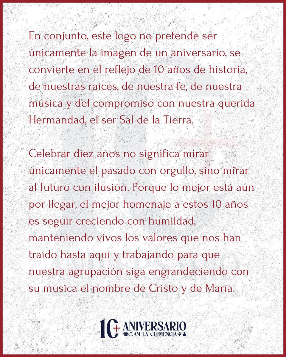 amlaclemencia's tweet photo. 🔵 𝐋𝐎𝐆𝐎 𝐗 𝐀𝐍𝐈𝐕𝐄𝐑𝐒𝐀𝐑𝐈𝐎

"𝘜𝘯 𝘢𝘯𝘪𝘷𝘦𝘳𝘴𝘢𝘳𝘪𝘰, 𝘦𝘴 𝘭𝘢 𝘰𝘱𝘰𝘳𝘵𝘶𝘯𝘪𝘥𝘢𝘥 𝘥𝘦 𝘮𝘪𝘳𝘢𝘳 𝘦𝘭 𝘤𝘢𝘮𝘪𝘯𝘰 𝘳𝘦𝘤𝘰𝘳𝘳𝘪𝘥𝘰, 𝘥𝘢𝘳 𝘨𝘳𝘢𝘤𝘪𝘢𝘴 𝘱𝘰𝘳 𝘭𝘰 𝘷𝘪𝘷𝘪𝘥𝘰 𝘺 𝘳𝘦𝘯𝘰𝘷𝘢𝘳 𝘦𝘭 𝘤𝘰𝘮𝘱𝘳𝘰𝘮𝘪𝘴𝘰 𝘤𝘰𝘯 𝘦𝘭 𝘧𝘶𝘵𝘶𝘳𝘰" https://t.co/o8sqACCgrN