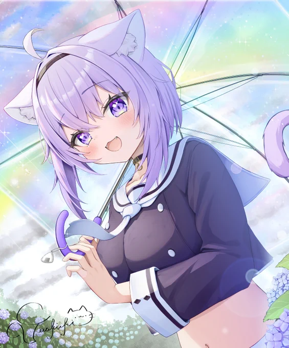 おかゆんと雨上がりデート #絵かゆ