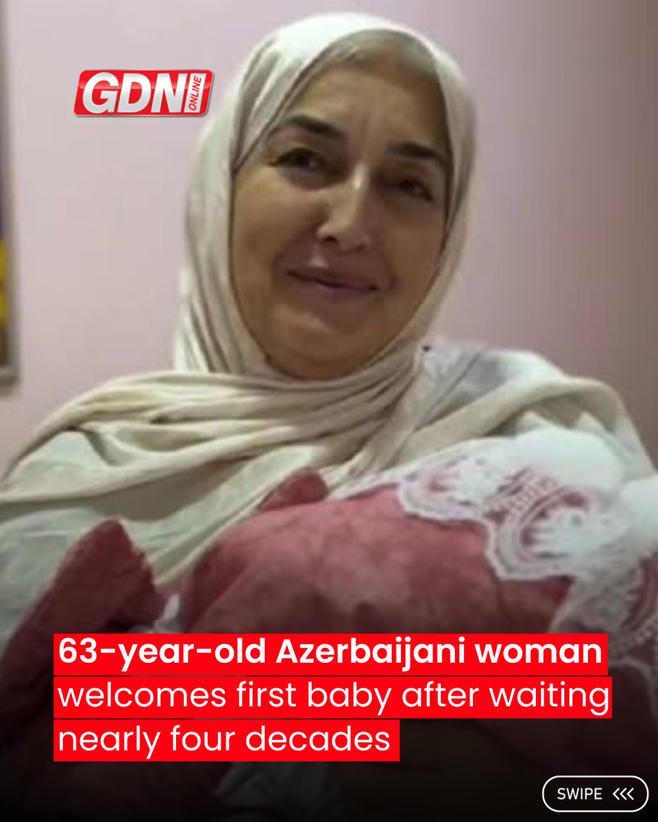 GDNonline's tweet photo. A 63-year-old woman in Azerbaijan has become a first-time mother after waiting 38 years to have a child.

Swipe for more details ➡️

Read the full report on https://t.co/DiM4InSjCx 🌐🤳

#gdnonline https://t.co/GPzVpZCIWL