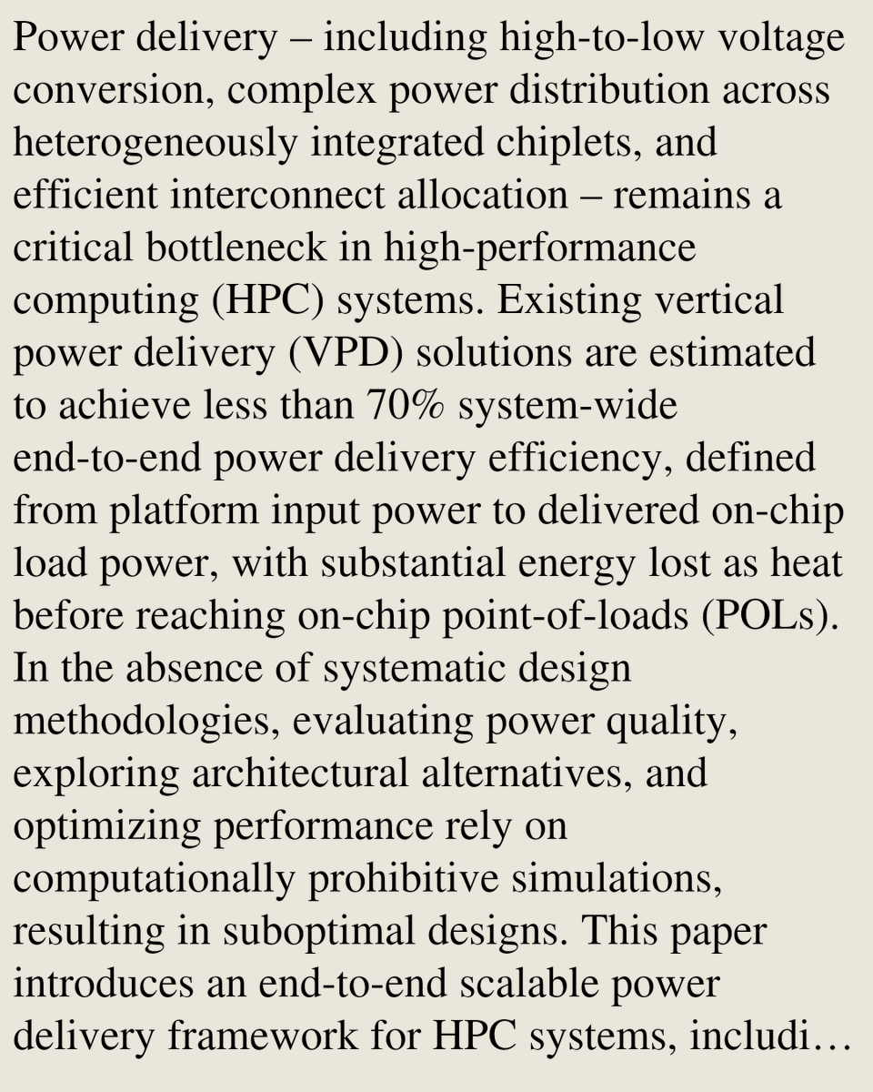 SystemsAndCtrl's tweet photo. A Comprehensive Design Framework for Vertical Power Delivery in High-Performance Computing

Sriharini Krishnakumar, Yaroslav Popryho, Mingeun Choi, Ramin Rahimzadeh Khorasani, Madhavan Swaminathan, Satish Kumar, …
https://t.co/cHyKPK2bKv [𝚎𝚎𝚜𝚜.𝚂𝚈 𝚎𝚎𝚜𝚜.𝚂𝙿] https://t.co/A6io9wuOU8