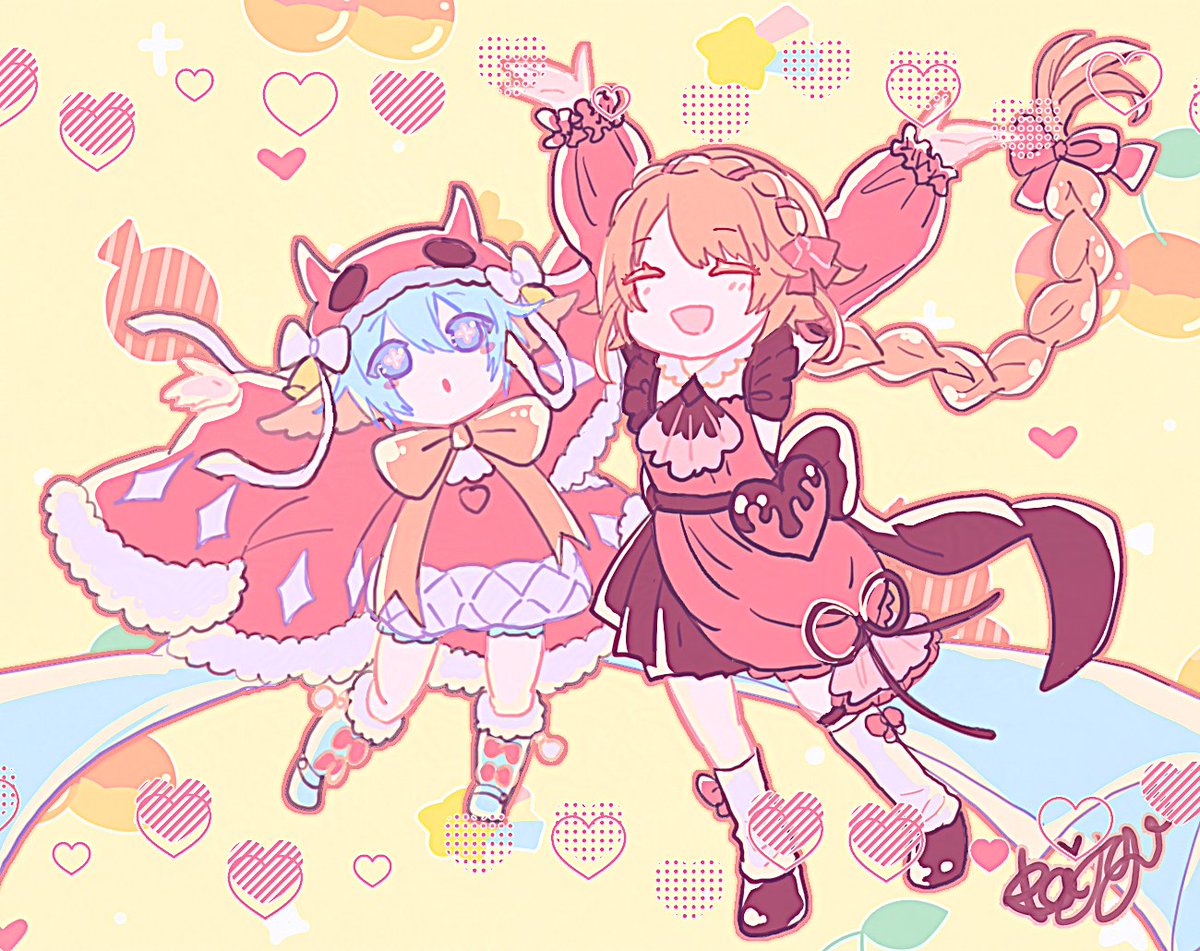 kajyuudraw72093's tweet photo. 🎀ワムとフェニーでこせんじょう～🍗
並んでるとめっちゃ可愛かったです✨👍 https://t.co/IAmGdQYs2z