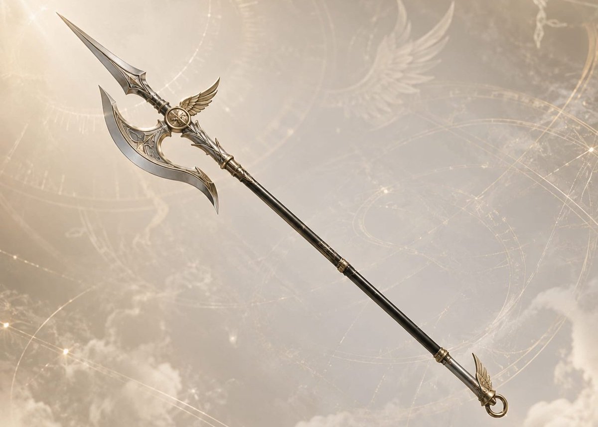 khairiionic's tweet photo. Khairi Arshaan
Son of Hermes, Stage 2

Status: Claimed
Weapon: Mercury Halberd

A swift polearm forged from darkened steel, polished silver, and brass-gold accents, shaped with winged details around its spearhead and crescent blade. https://t.co/jwVPRZMF1m