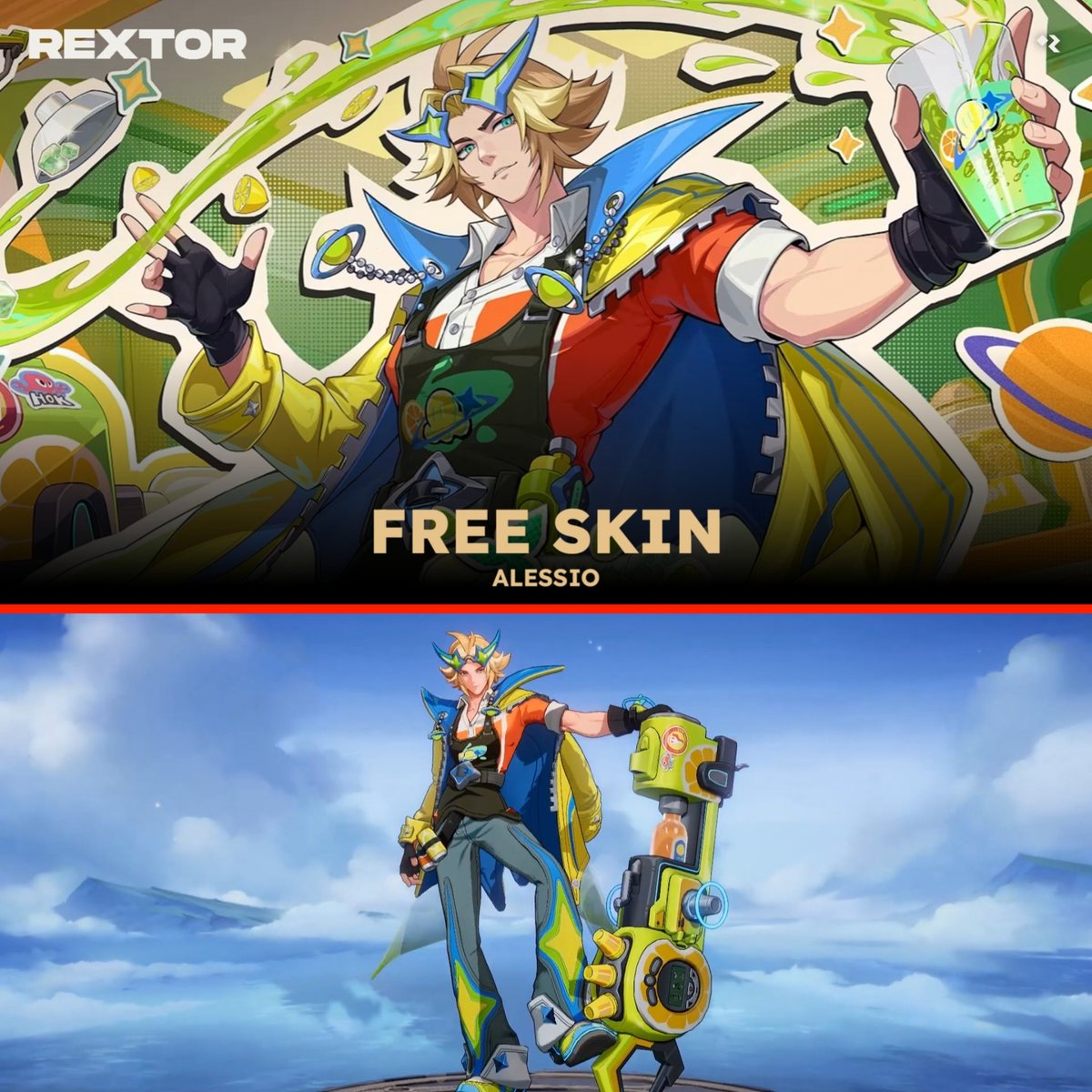rextorext's tweet photo. 𝗙𝗿𝗲𝗲 𝗦𝗸𝗶𝗻
Alessio • Cosmic Cravings
Skin Rarity: Rare Limited
Release Date: July 2, 2026
#HonorofKings #HoK #Alessio #Rextor #HoKGlobal https://t.co/SzbMl2K0zC