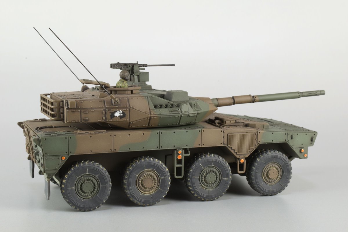 gorimodeler's tweet photo. アオシマ 1/72
16式機動戦闘車
付属の偵察用オートバイを引き続き製作中ですが、16式単体完成でエントリーとします。
迷彩パターンの緑と茶が実車と逆になってしまい、お恥ずかしい...。
#Twitter模型総火演2026
#Twitter模型総火演2026完成
#16MCV https://t.co/THHb7x3ouL