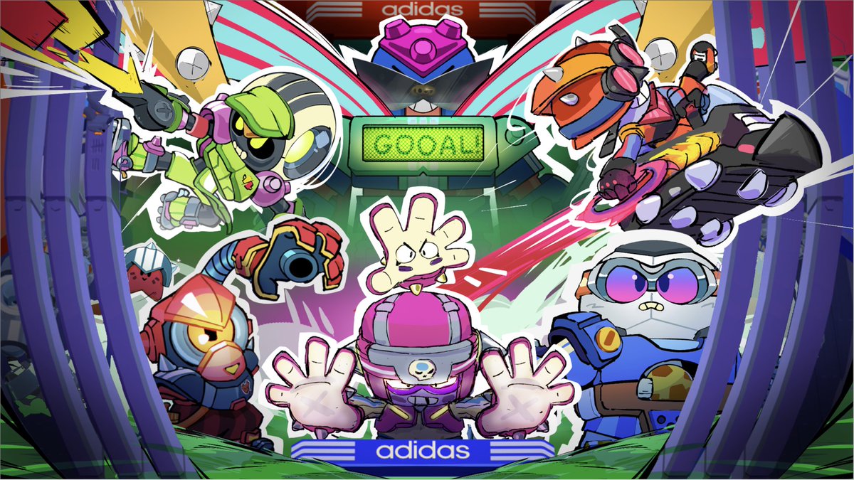 omatholiv's tweet photo. Brawl Strikers // first pitch illustration

A referee that is a player, a Big Shoes that kicks and spins, a Ball Launcher that wants to play fr, a goal keeper that has 3 Hands, a long range keeper and striker, and a scoreboard that love goals and vuvuzela ✨⚽️ https://t.co/hzWMVOV9PZ