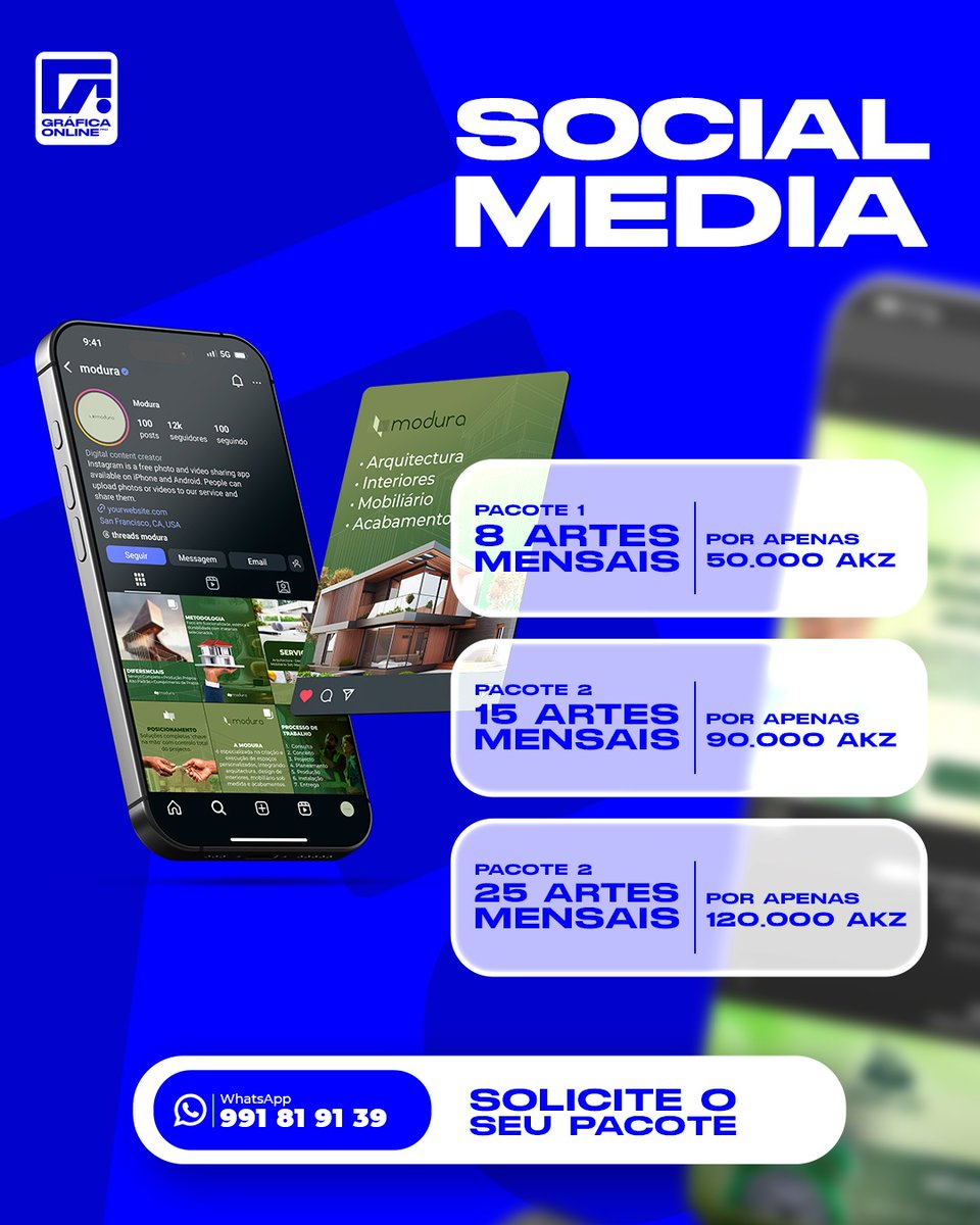 __thedesigner's tweet photo. Se falta tempo para postar conteúdo profissional, resolve o problema hoje. Lancei 3 Combos Mensais de Artes (8, 16 ou 24 posts) para dar autoridade ao teu negócio em Luanda. 🇦🇴🔥

Design exclusivo. Preço de lançamento.

Chama na DM 📩

#DesignAngola https://t.co/xfzNcrF6hr
