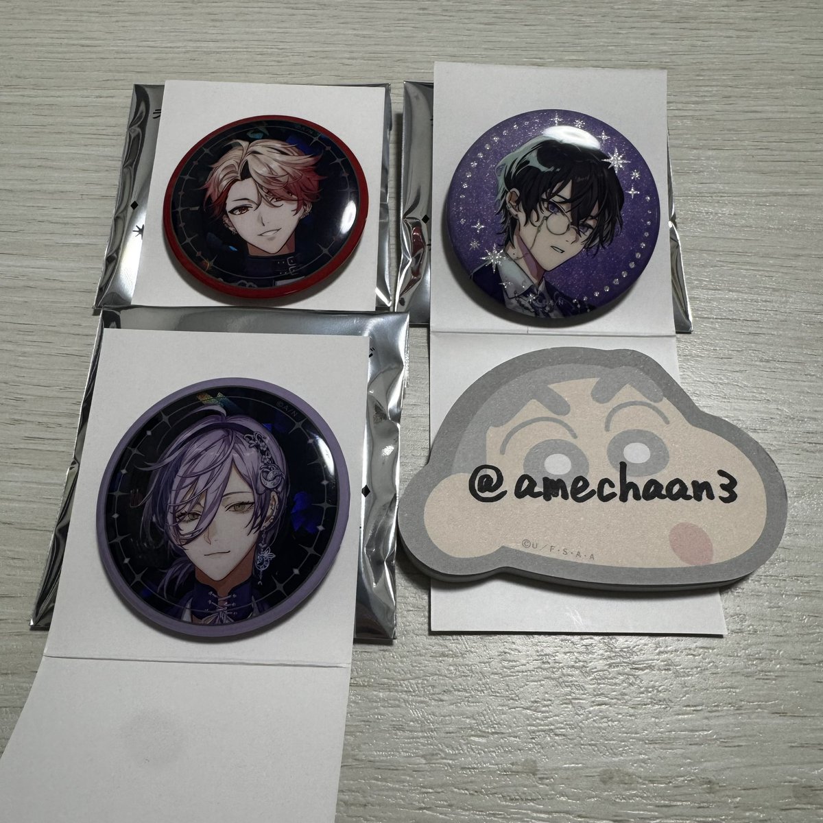 amechaan3's tweet photo. 【交換】にじさんじ IMPACT VOLTACTION 3SKM 缶バッジ まねきねこ アニメイト 特典

【譲】画像1･2枚目

【求】同種🌙💚さん

郵送での交換希望です。
お気軽にお声がけください!! https://t.co/724SuLp799