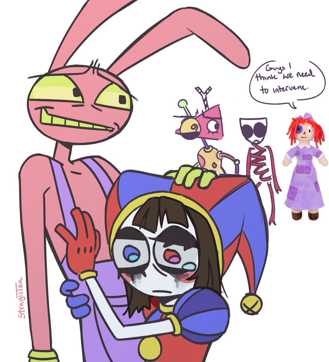 StragicTea's tweet photo. #funnybunny #pomnifanart #jaxfanart #tadc yeah I think shes coping really well what about you https://t.co/CWTErd1NzP