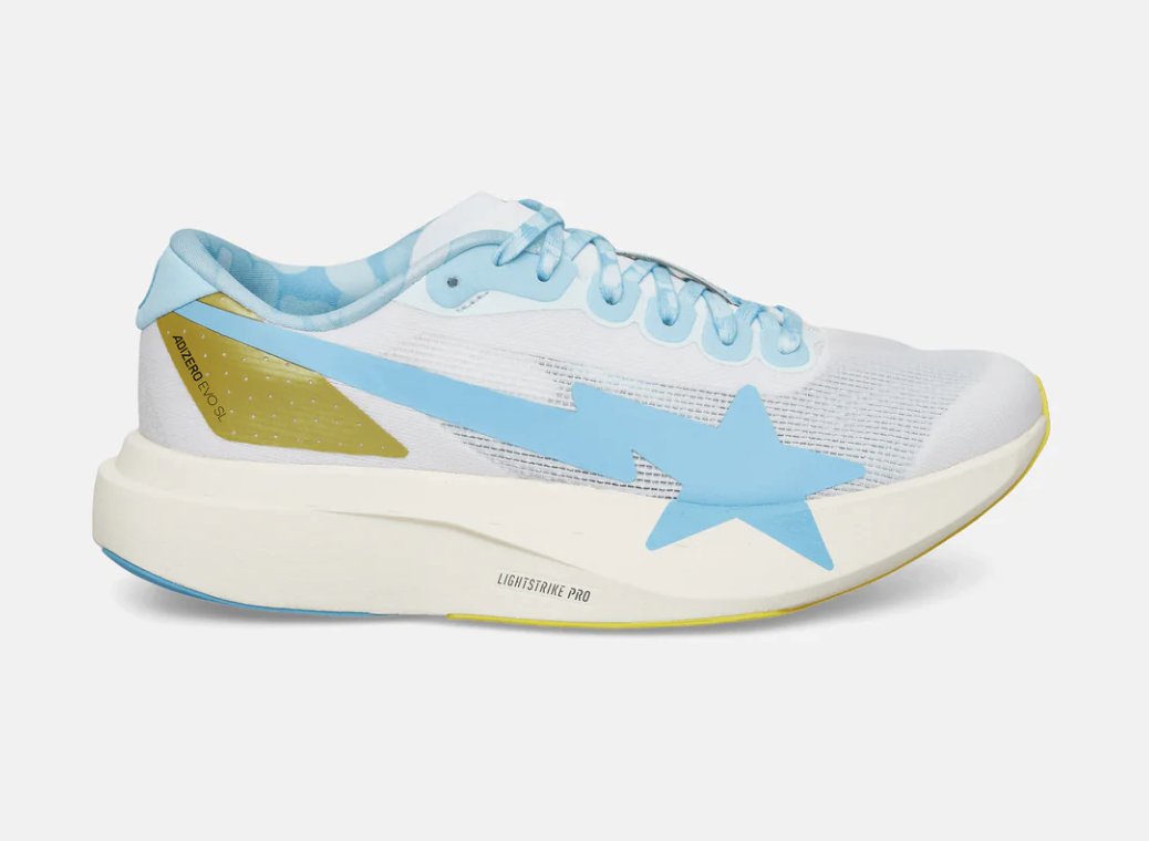 SOLELINKS's tweet photo. Ad: Couple of sizes
BAPE x adidas Adizero Evo SL ‘Cloud White/Gold Metal’
=> https://t.co/FgAz7tDC11 https://t.co/DkeYXb8nOO