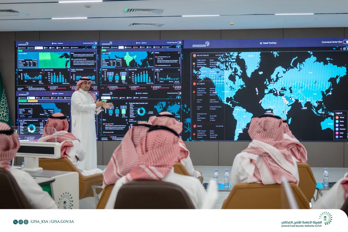 GFSA_KSA's tweet photo. التقى معالي الرئيس، بمقر الهيئة، معالي مساعد وزير الصناعة والثروة المعدنية للتخطيط والتطوير الدكتور عبدالله بن علي الأحمري والوفد المرافق له، حيث جرى استعراض آلية عمل مركز الإنذار المبكر المطوّر، ودوره في دعم منظومة الأمن الغذائي

https://t.co/o8TqWbVx32 https://t.co/dhNB76pRpu