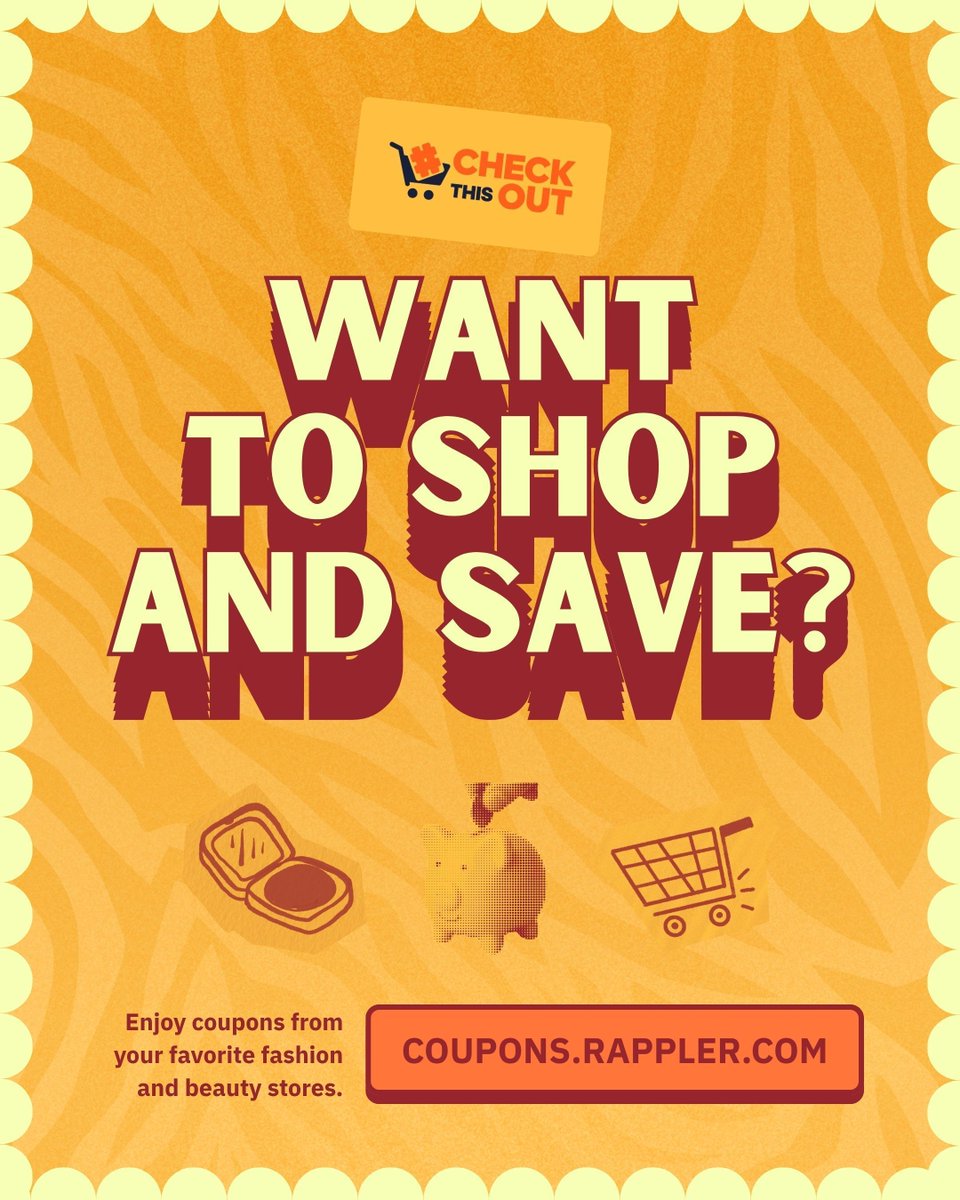 rapplerdotcom's tweet photo. From your go-to fashion spots to your favorite skincare hubs, there’s a Rappler Coupon for that. 💸
Scroll through our full catalog at https://t.co/1xZerlLEcD today and spot your favorite! 🛍️
#CheckThisOut https://t.co/q1hKLLwDPh