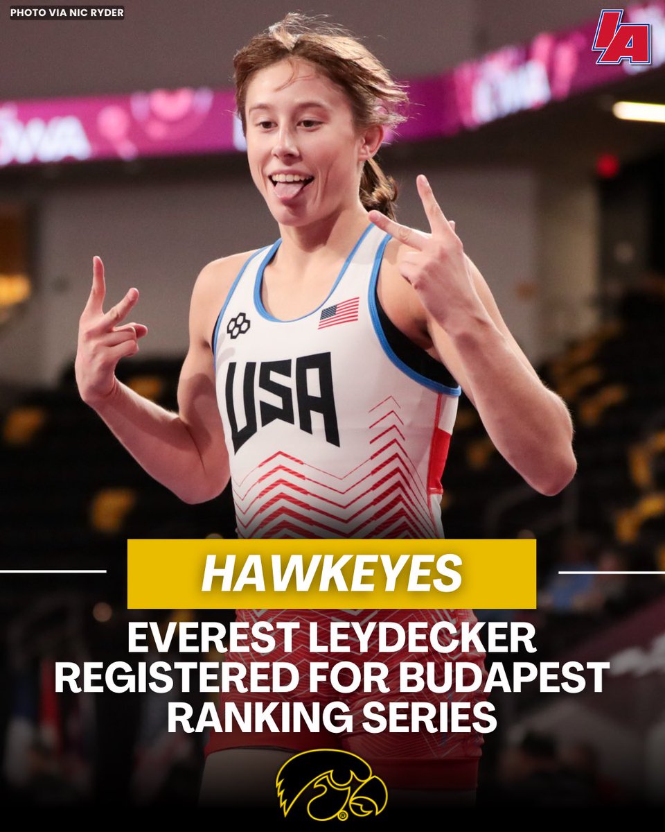 rossbchek's tweet photo. On the Women’s side, incoming University of Iowa freshman Everest Leydecker is registered for the fourth and final Ranking Series held in Budapest, Hungary from July 15 to 19th. 

Leydecker is listed at 50 kg on UWW’s site, but she made the World Team at 55 kg. https://t.co/AcZRWYGMvw