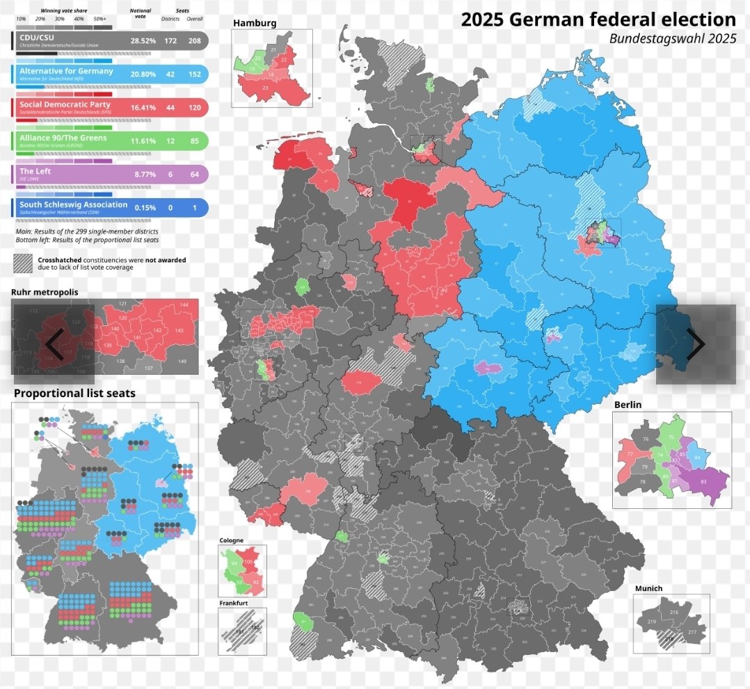 nickreeves9876's tweet photo. The German AfD shows, once again, that it is a fascist party serving Nazi Russia. Naturally, it is backed by Russia's friends Vance and Elon Musk. 

The AfD is strongest in former East Germany, an area that after WW2 was switched from Nazi totalitarianism to Soviet totalitarianism. East Germany was never denazified.