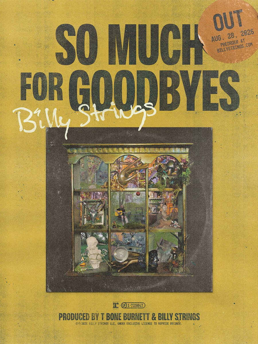 BillyStrings's tweet photo. So Much For Goodbyes. The new album releases on August 28. Preorder LP / CD now!

VINYL EXCLUSIVES
💿 Billy Strings Store Exclusive - Limited Edition Wood Grain Vinyl
*Available only at https://t.co/CivTpa2vVk
💿 Billy Strings Store Exclusive - Limited Edition Picture Disc
*Available only at https://t.co/CivTpa2vVk
💿 Independent Record Store Limited Edition Sun Core Vinyl
*Available at independent record stores across the country. Locations may vary.