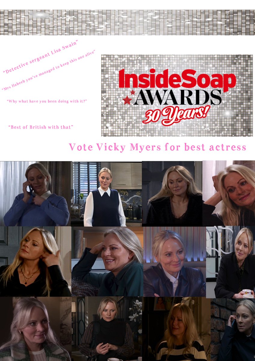 LanaKlaineSWEN's tweet photo. 🏆 Voting is now open 🏆

-Vote for Ali and Vicky aka Swarla for best partnership 
-Vote Vicky Myers for best actress 
- Write in Alison King for soap superstar 
(Voting closes 21st August) #Corrie #Swarla

LINK TO VOTE: https://t.co/VMqv9uLSEY https://t.co/CE1wYsJnxQ