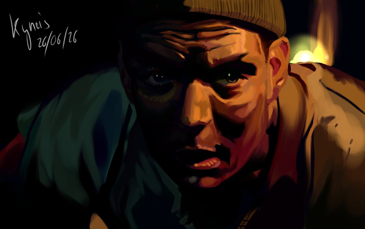 Kynois2's tweet photo. 26/06/2026
Speedpaint de Peaky Blinders, solo quería tirar trazos y perderle el miedo un poco a la brocha gorda. Me sorprende que hace un año podía tardar días en hacer algo así y ahora con 1/2 horitas ya llego bastante cómodo. https://t.co/5AXAcsHp3a