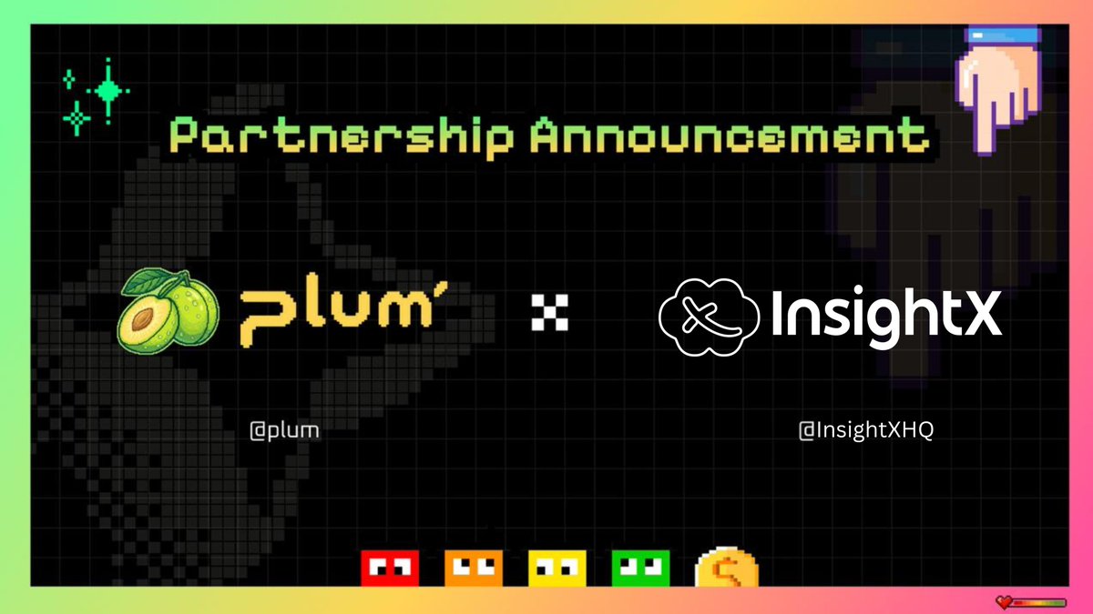 plum_meme's tweet photo. 🤝 Plum Protocol × @InsightXHQ

Excited to collaborate with @InsightXHQ, an AI-native InfoFi prediction market transforming information into tradable, verifiable, and yield-generating onchain markets.

By combining AI-powered market intelligence with decentralized prediction infrastructure, InsightX is unlocking new opportunities for users across Web3.

Together, we’re driving innovation and shaping the future of intelligent onchain ecosystems 🚀