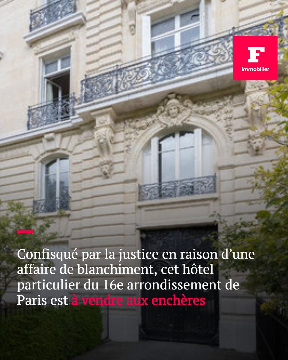 Le_Figaro_Immo's tweet photo. Confisqué par la justice dans le cadre d’une affaire de blanchiment, un hôtel particulier du très chic 16e arrondissement de Paris est mis en vente aux enchères : un bien d’exception, symbole d’un luxe désormais saisi par l’État.
➡️ https://t.co/xB9BNhy4EN
@Marine19941 https://t.co/2did658269