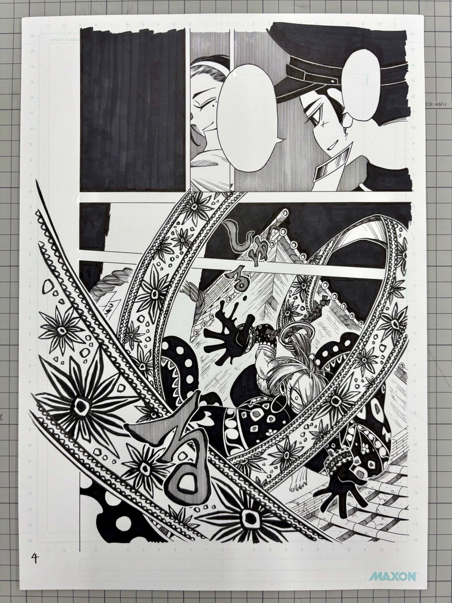 TeiTaiGa12's tweet photo. アワーズ本日発売です！
「描季師」も掲載中です！

今回の原画と掲載画像です！ https://t.co/Phz41hvZ4w