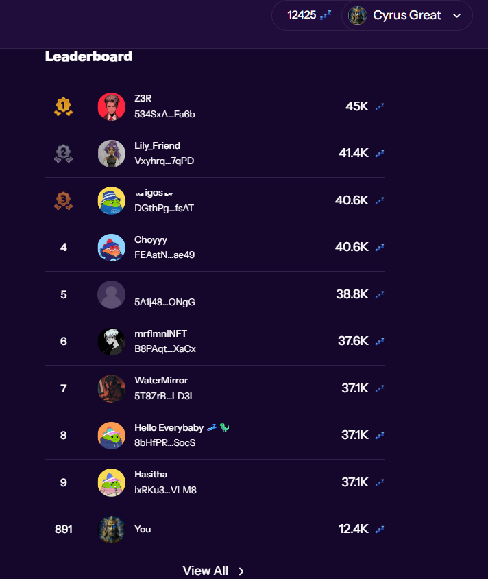 CyrusGreat7777's tweet photo. 📈🌙 Finally made it into the top 900 on the leaderboard.

⚔️✨ My heroes have also reached Level 499.

🎮🚀 Still climbing  &amp; Still having fun.

@sleepagotchi https://t.co/VNXCNqmyOt