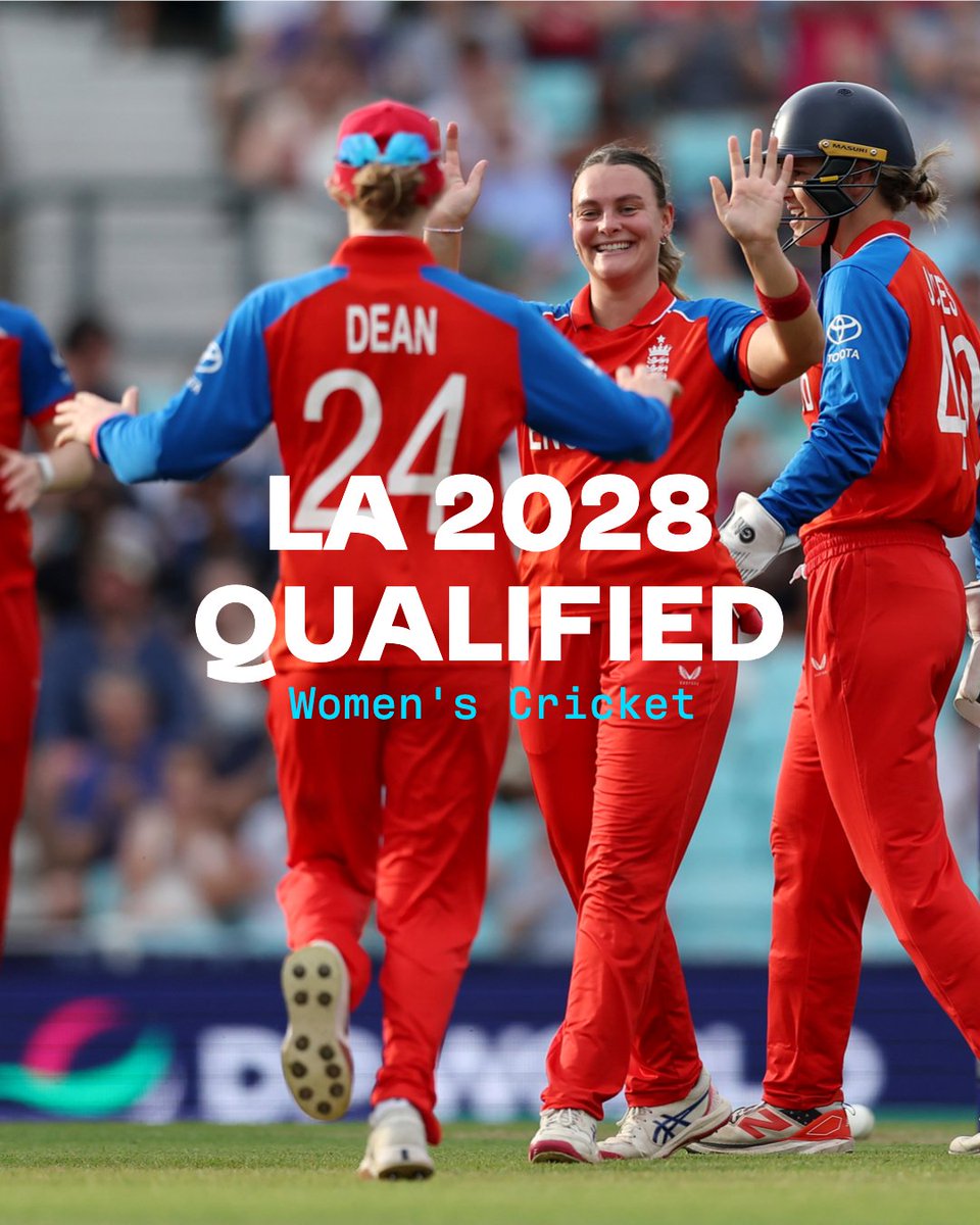 TeamGB's tweet photo. HOWZAT! 🏏

England have secured Team GB a historic spot at LA 2028 for T20 women’s cricket ❤️

#LA2028 https://t.co/y3hG3AP7Sy