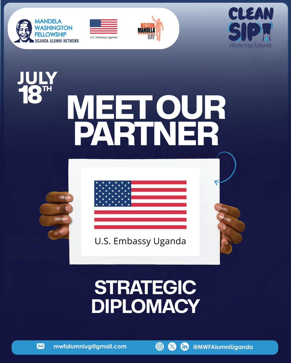MWFAlumniUganda's tweet photo. We are honored to welcome the
@USEmbassyUganda to the #CleanSIPCampaign.
Through the @WashFellowship , they continue to support a pipeline of leaders driving positive change.
Together, we are advancing safe water access and healthier futures.
#MWF2026 https://t.co/P3y1VKhFqM