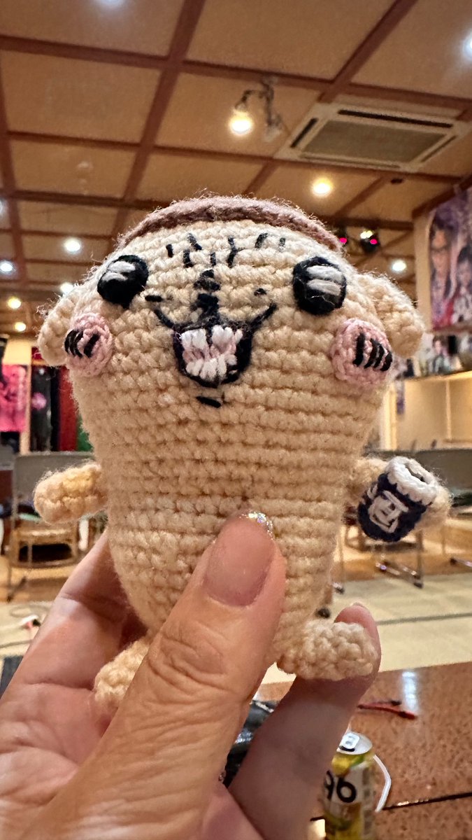 i_kanoa's tweet photo. @NeedleCrawler ニードルクローラーさん
私が編んだ子たちも見て〜
ちゃんと酒🍶持ってるの https://t.co/lCaJyVwmUQ