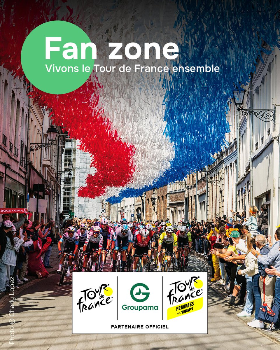 GroupamaRaa's tweet photo. Les fan zones Groupama s'installent sur le parcours de la Grande Boucle. Caravane, animations, ambiance… on sera là pour faire vibrer le peloton 🔥

Rendez-vous à Buxy le 16 juillet et à Charavines le 22 juillet pour vivre l’événement au plus près !

#TourDeFrance #FanZone https://t.co/BdJlhTgfMl