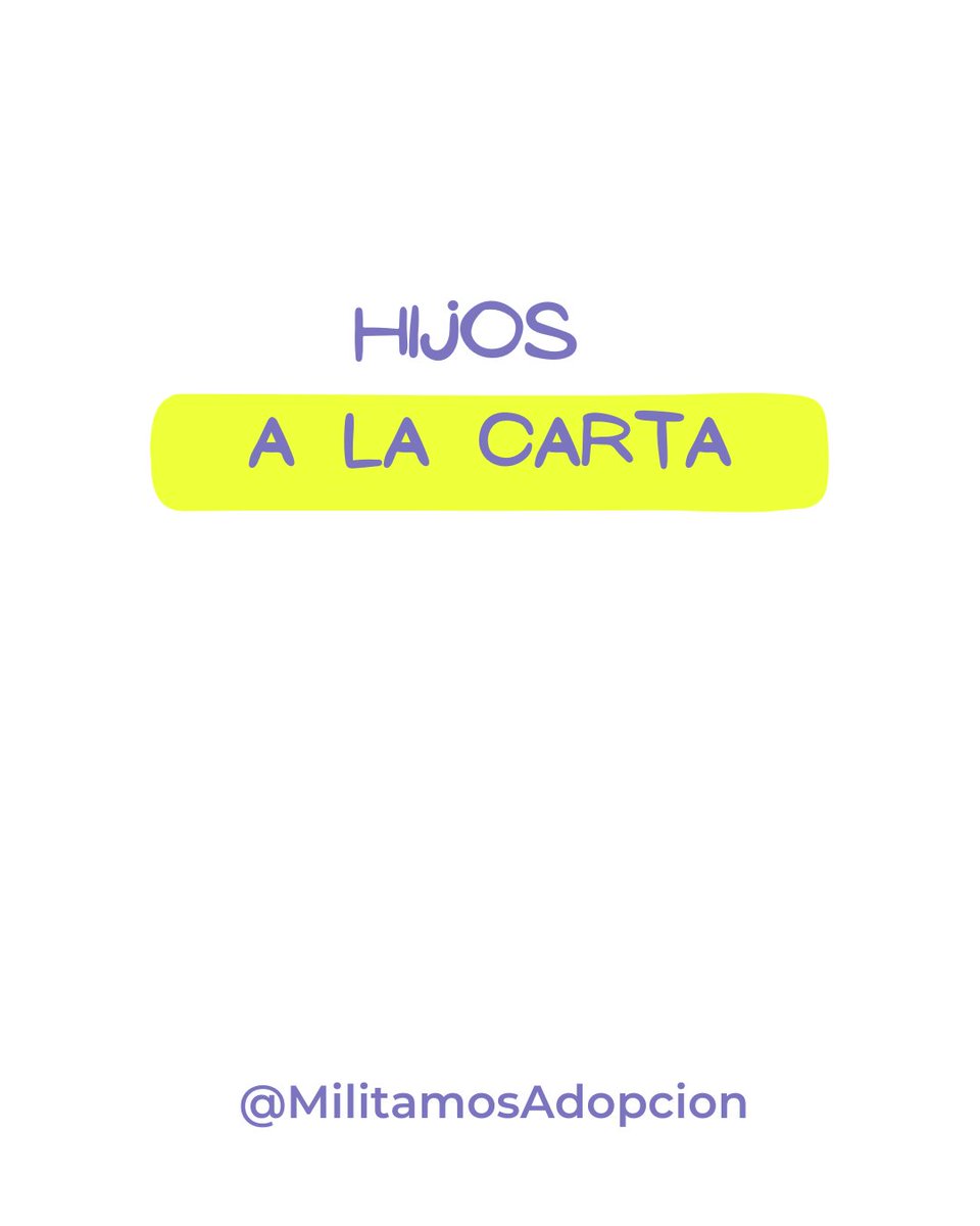MilitamosAdop's tweet photo. #Hablemos de adopción. Hoy: HIJOS A LA CARTA.

Recibimos comentarios como “Quiero un bebé sanito”,  “ Quiero una hija de 5 años porque me jubilé y tengo tiempo libre”, “Quiero un hijo porque tengo amor para dar” 🧐Si está es tu idea de la adopción , la adopción no es para vos⤵️ https://t.co/rvvm6rZrcS