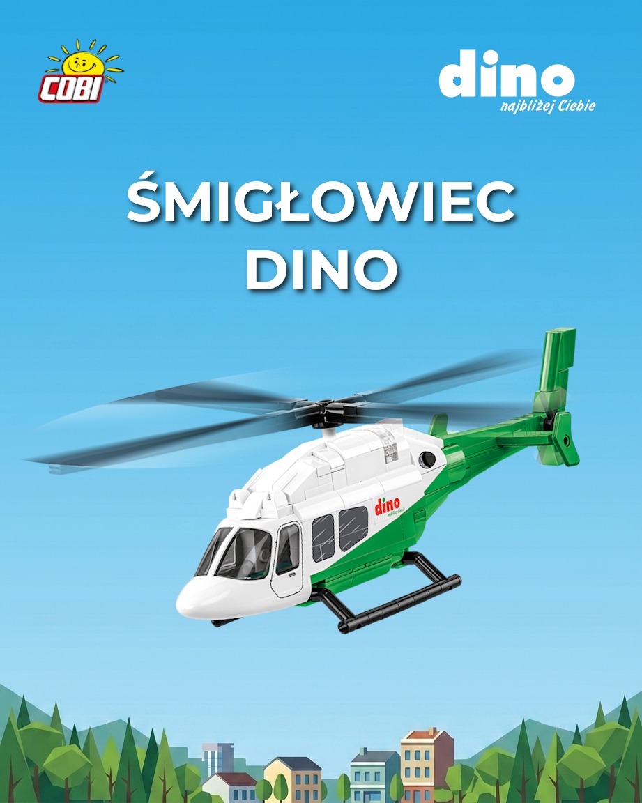COBI_Bricks's tweet photo. COBI x DINO Polska przedstawia ŚMIGŁOWIEC DINO!🚁

Po sukcesie ciężarówki i marketu DINO czas na kolejną nowość!💚

🦖Tym razem do naszej wyjątkowej współpracy dołącza Śmigłowiec DINO! Kolejny zestaw stworzony specjalnie dla wszystkich fanów klocków i charakterystycznego zielonego logo!

🇵🇱Cieszymy się, że możemy rozwijać tę współpracę i wspólnie tworzyć kolejne wyjątkowe modele✨

📦Wypatrujcie Śmigłowca DINO w marketach DINO i dajcie znać, gdy uda Wam się go znaleźć!👀

#COBI #DINO #COBIbricks #Modelarstwo #Klocki
