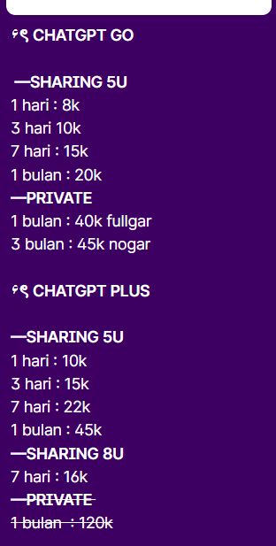 CEXYYIIZ's tweet photo. @joonieplanet_ sekaran kebanyakan plan plus sama go ajaa kak kalo gpt https://t.co/hAFRcs7Vht
