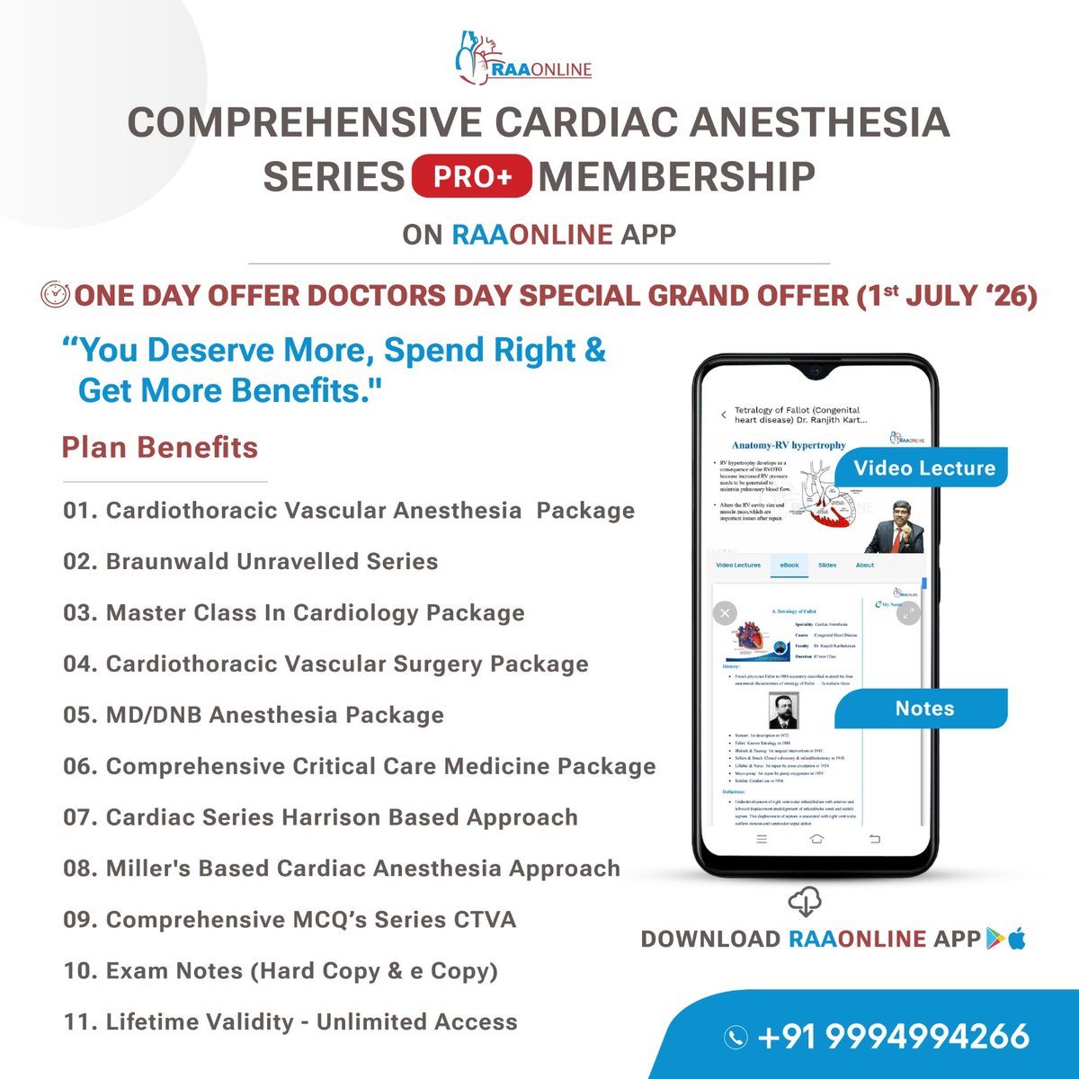 Raaonline's tweet photo. 🎊CTVA ONE DAY Offer Doctors Day Special Grand Offer
📅 1st JULY’ 2026
👉 Android: https://t.co/fSlaHVpc0T
👉 iOS: https://t.co/oJAMS4dSCa
📞 For More Details: +91-9994994266
#RAAOnlineApp #CardiothoracicAnesthesia #VascularAnesthesia #NEETSS #CardiacAnesthesia #CTVA https://t.co/TrRvpLOwmj