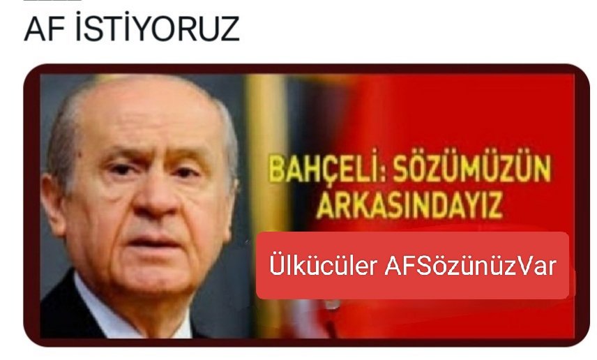 Tueakir13677281's tweet photo. Suçun karşılığı orantılı ceza mı aldık da 

Kırmızı çizgilerinize takılıp kapsam dışı kaldık! 

Milyonların hayatı elinden alındı! 

Bir an önce,daha fazla gecikmeden Genel Af ile telafi edin artık!
AfSözünün TamZamanı
@dbdevletbahceli @MHP_Bilgi 
@MHP_Gundemi https://t.co/834ShcpVPa