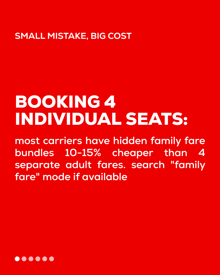 tickets_hq's tweet photo. Booking for a family is a different game. Most families lose $300-600 to the same mistakes. Tickets shows you the family fare. Link in bio ✈️
#familytravel #flighthacks #travelhacks #familyflight https://t.co/XRiDvKNANq