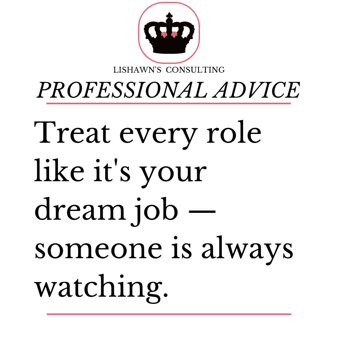 LishawnConsult's tweet photo. Are you treating your current role as it is your dream job? Comment below👇✨
#lishawnsconsulting
#lishawn
#dreamjob
#likeforlike
#li̇ke4li̇ke https://t.co/6oXfiwhbHL