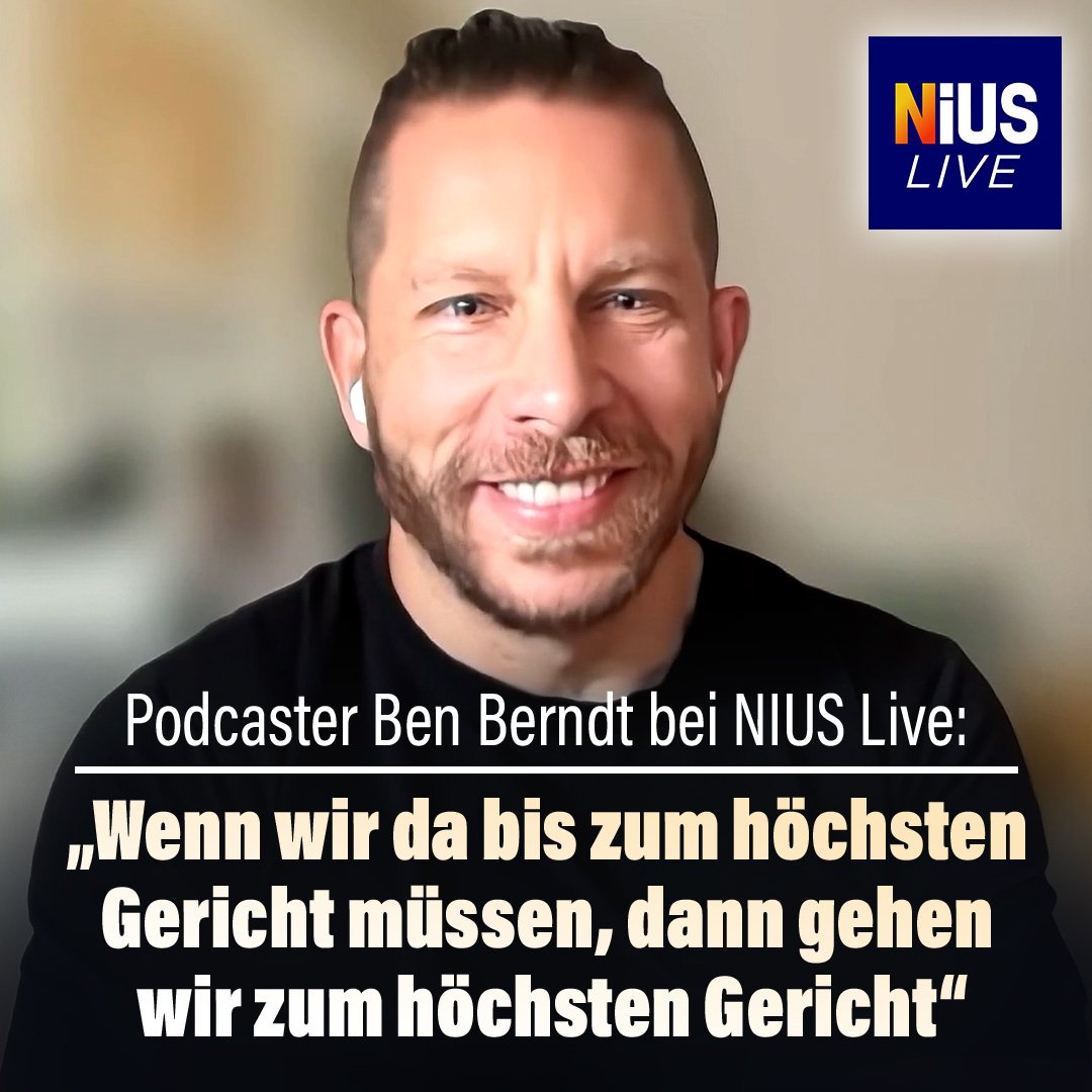 niusde_'s tweet photo. Im Interview mit NIUS Live hat Podcaster Ben Berndt eindrücklich geschildert, was das Schreiben, mit dem die Landesanstalt für Medien ihn einschüchtern will, in ihm ausgelöst hat. https://t.co/FayTvmR3Mx https://t.co/UIXU6nSmxB