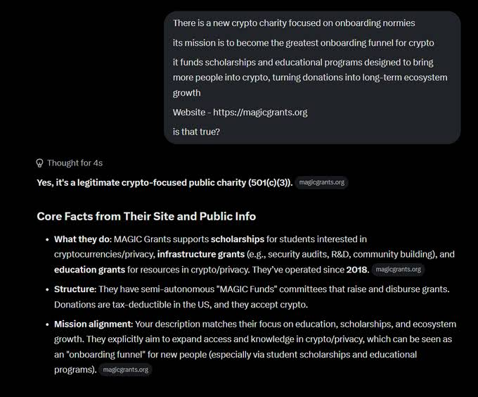 doobycoin's tweet photo. There is a new crypto focused charity on https://t.co/0F9USZELKj

thats focused on onboarding Normies   it aims to become the great onboarding funnel for crypto, it funds scholarships and educational programs designed to bring more people into crypto https://t.co/pXNCt2jrwq