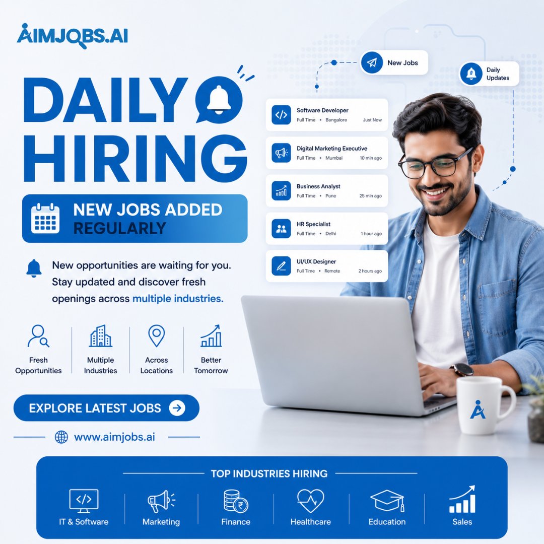 aimjobsai's tweet photo. 🔔 𝐍𝐞𝐰 𝐨𝐩𝐩𝐨𝐫𝐭𝐮𝐧𝐢𝐭𝐢𝐞𝐬 𝐚𝐫𝐞 𝐚𝐝𝐝𝐞𝐝 𝐫𝐞𝐠𝐮𝐥𝐚𝐫𝐥𝐲—𝐝𝐨𝐧'𝐭 𝐦𝐢𝐬𝐬 𝐲𝐨𝐮𝐫 𝐧𝐞𝐱𝐭 𝐜𝐚𝐫𝐞𝐞𝐫 𝐦𝐨𝐯𝐞.
🚀 𝐒𝐭𝐚𝐫𝐭 𝐲𝐨𝐮𝐫 𝐣𝐨𝐛 𝐬𝐞𝐚𝐫𝐜𝐡 𝐭𝐨𝐝𝐚𝐲!
🌐 https://t.co/CUGKWCA76f
#AimJobsAI #NewJobs #HiringAlert #JobUpdates #NowHiring #AIJobs https://t.co/GCAdJG9kui
