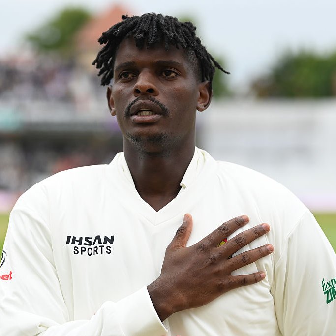 cricbuzz's tweet photo. ⚡️ ZIMBABWE REGISTER THEIR BIGGEST TEST WIN

Richard Ngarava's first Test as captain begins on a terrific note as Zimbabwe beat Bangladesh by an innings and 85 runs in Harare 👏

#ZIMvsBAN https://t.co/o0vLXDJzGT