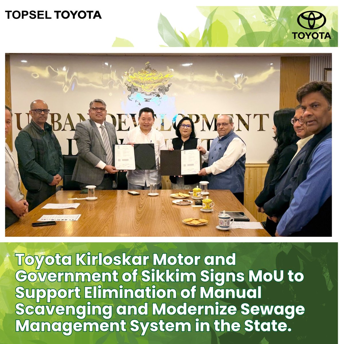TopselToyota's tweet photo. A proud milestone for a cleaner and smarter future!

TKM has partnered with the Urban Development Department, Government of West Bengal, through a Memorandum of Understanding (MoU) to support the modernization of urban sanitation with advanced mechanized cleaning solutions. https://t.co/vL35cxPZhl