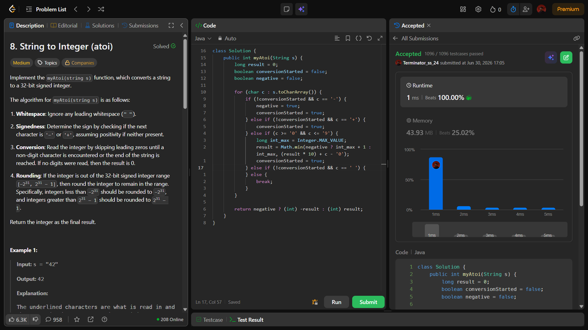 Subhraneel40939's tweet photo. Day 30✅ of 45 Days of SDE Sheet Challenge by
@takeUforward_ @striver_79 with 3 String problems
✅Implement ATOI/STRSTR
✅Longest Common Prefix
✅Rabin Karp Algorithm
#SDESheetChallenge #DSA https://t.co/xJGdoPi5z9