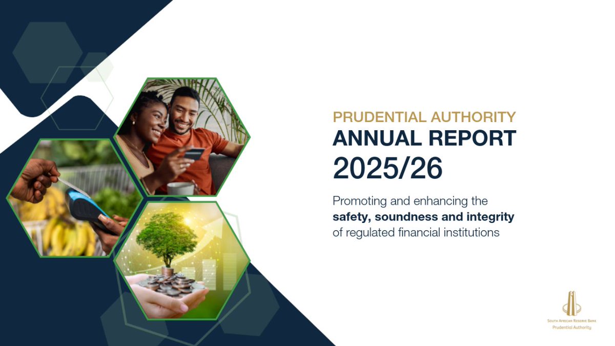 SAReserveBank's tweet photo. [THREAD] The Prudential Authority (PA) has published its 2025/26 Annual Report. The PA regulates and supervises banks, insurers and market infrastructures to ensure the safety, soundness and integrity of financial institutions.

Despite external pressures, South Africa’s financial system continues to stand on a strong foundation, with these sectors remaining well capitalised and liquid, demonstrating resilience in a challenging environment.

To learn more, read the full PA Annual Report here: https://t.co/MN9Le3RRSR

Here are some highlights:

#PrudentialAuthority #PA #FinancialStability