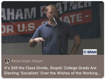 bungarsargon's tweet photo. Graham Platner is demolishing Susan Collins with the college-educated and women. So much for solidarity! Those HR ladies the pundits said were vanquished looked at Platner, who manhandled his ex girlfriend and locked her in a room, and thought, “Me, too.” 

My column: It's Still the Class Divide, Stupid: College Grads Are Electing 'Socialists' Over the Wishes of the Working Class: https://t.co/QzuG02yeXl