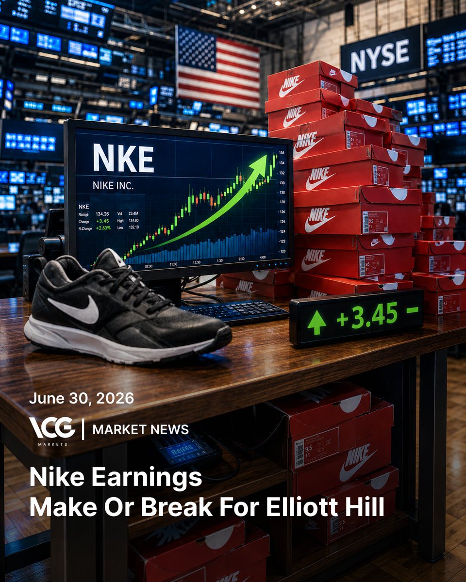 VCGMarketsGlob's tweet photo. Nike reports earnings today. 
Sales are expected to fall 2–4% amid weak demand across key markets. 
With new CFO David Denton stepping in, investors will be watching to see whether Elliott Hill's turnaround is finally gaining momentum. 👀

#Nike #NKE #Earnings #RetailStocks https://t.co/iHkhXklM2N