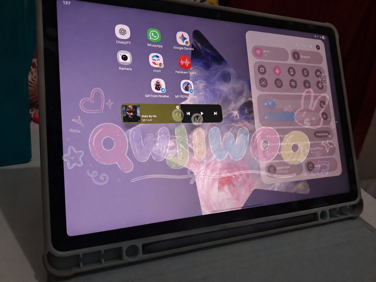 qwjiwoo's tweet photo. semester akhir done, saatnya clearance gadget kuliah🤩🤗

wts Samsung Tab S9 FE 6/128 Grey
- ccok u/ study, gaming, ebook/webtoon - pemakaian ±1 thn, baterai awet
- fullset box + kabel type-c, S-Pen, bonus casing
- open 4,8 jt nego 
- dom Jember Jatim prefer COD, online bisa tbc https://t.co/kCjz17F7lg