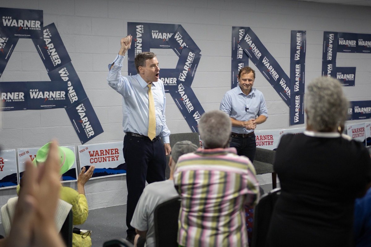 MarkWarnerVA's tweet photo. Danville is fired up and ready to flip VA-05 blue! 

Proud to open our new field office with  @tomperriello — this is how we’re building the grassroots movement to win in November and flip Congress! https://t.co/YMHzoZq9k5