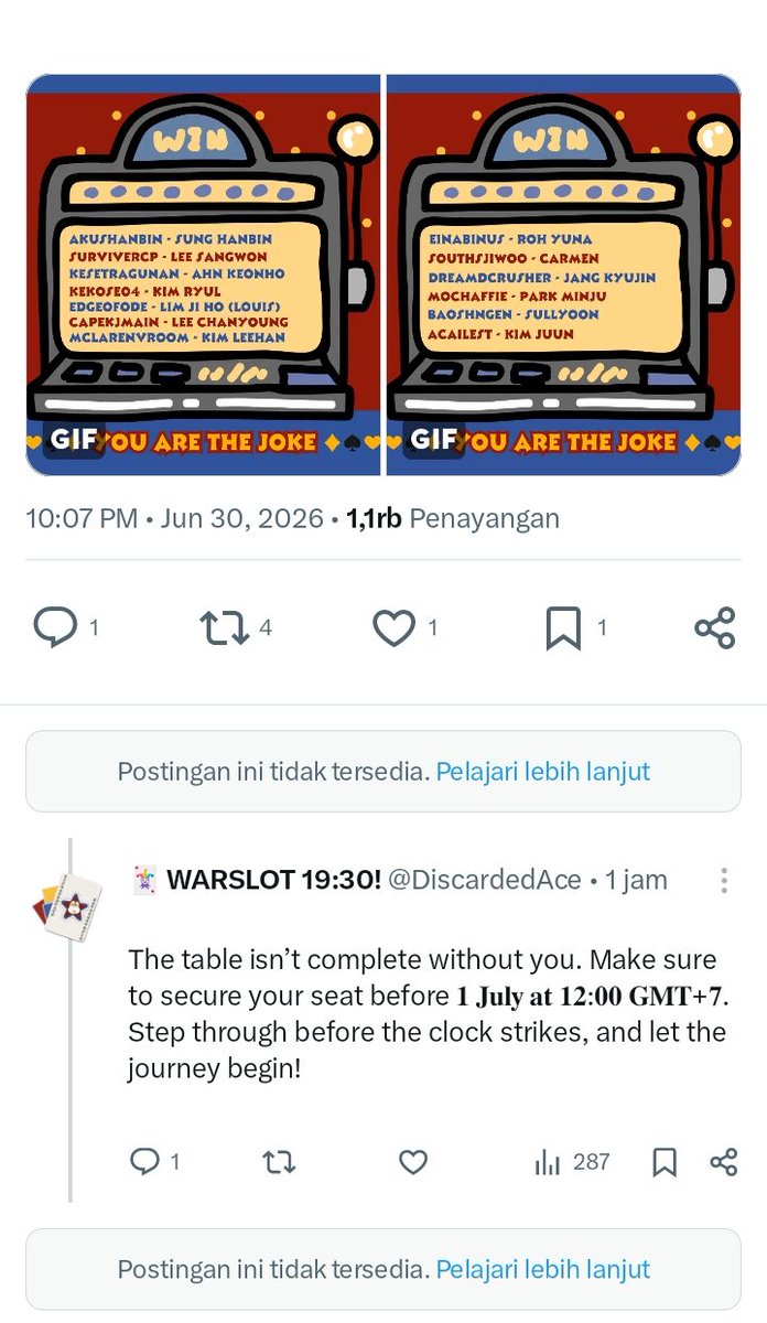 Hidden06Juwang's tweet photo. bahkan skrg kolom nya jg unavailable jir kagak jelas bgt meyon 😭😭😭😭 mau intip pls kolomnya soalnya blm bookmark... @DiscardedAce https://t.co/bBkTLPGMZP