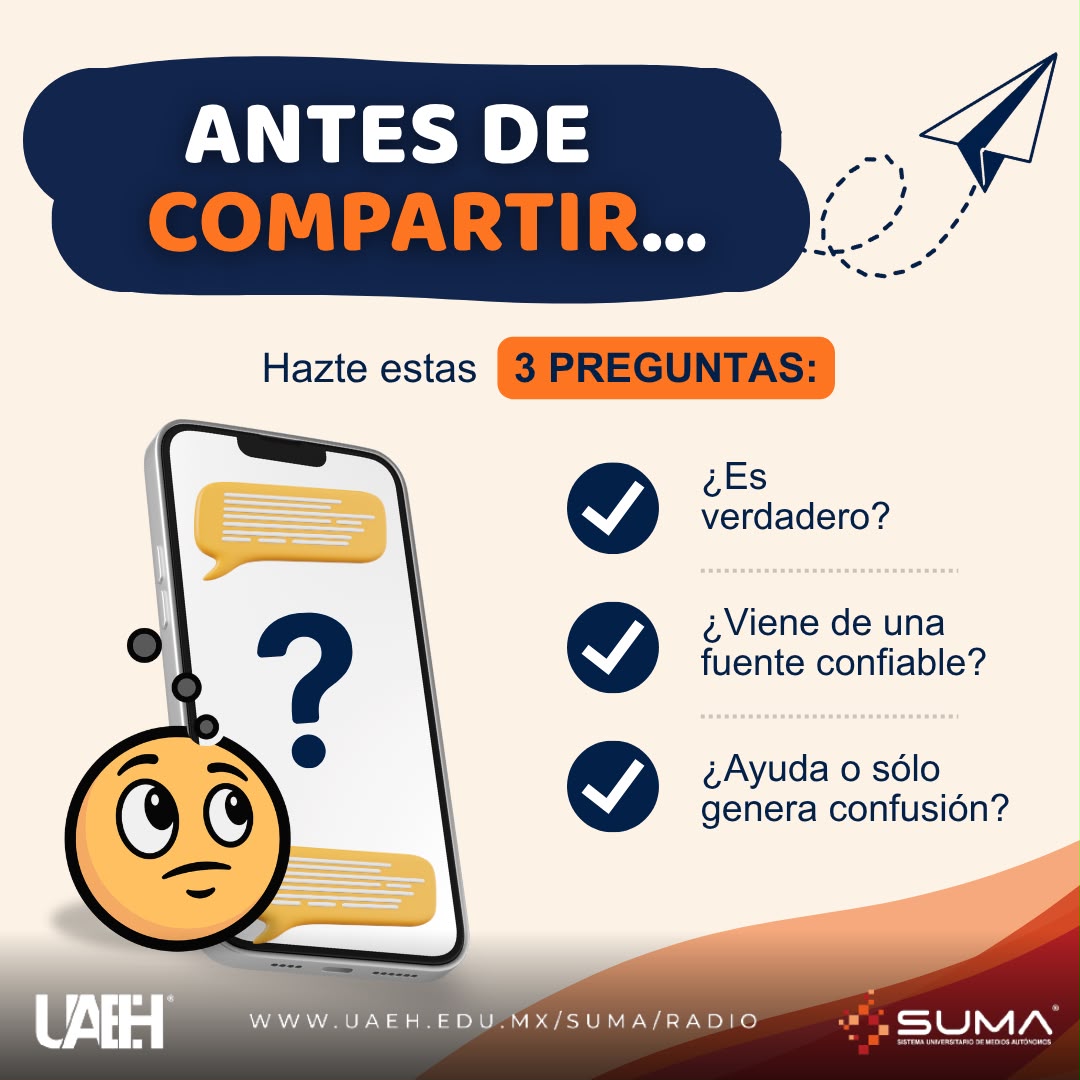 RadioUAEH's tweet photo. 📱🌎 Las #redessociales nos mantienen conectados, informados y entretenidos... pero también nos invitan a ser usuarios más responsables.
Te compartimos algunas #recomendaciones para cuidar tu experiencia #digital, proteger tu información y contribuir a un #internet más seguro. https://t.co/Tv9Jb2nMxq