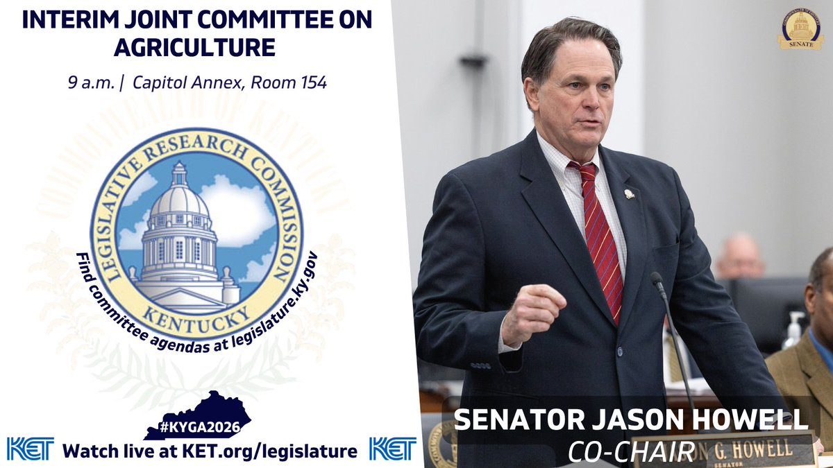 KYSenateGOP's tweet photo. .@jasonghowell is co-chairing Agriculture at 9!

#KYGA #KYInterim https://t.co/l28WHlgtPL